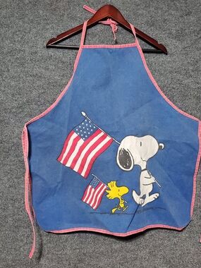 Snoopy and Woodstock Grilling Apron Patriotic American Flag Cookout One Size Y2K